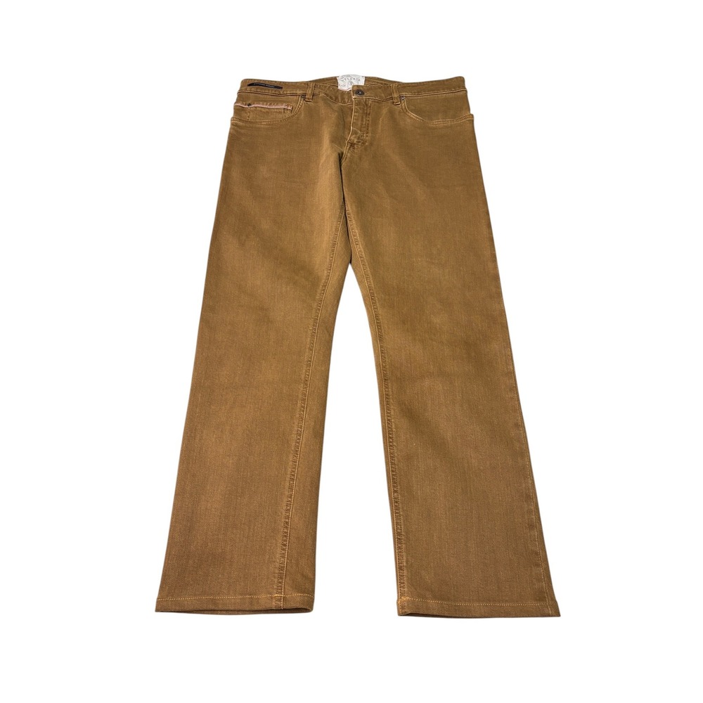 Teleria Zed Cobra 19 Brown Selvedge Denim Pants Made in Italy Mens 38X29